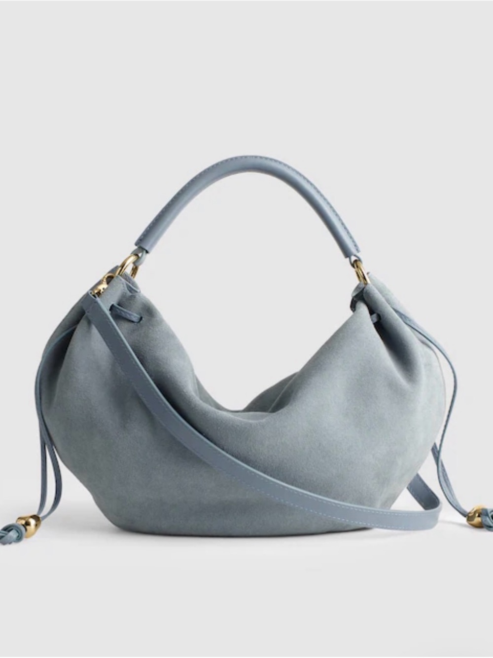 Madewell The Camren Gathered Shoulder Bag Serene Blue BNWT